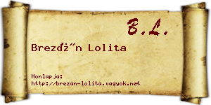Brezán Lolita névjegykártya